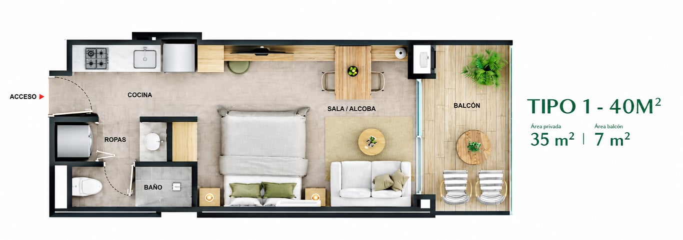Plano modelo TERRA TIPO 1 de Playa Escondida